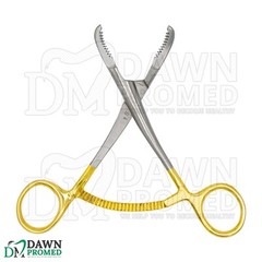 3 Pcs Bone Holding Forceps Curved Serrated 5.5″ Gold Plated Instrument German Gr