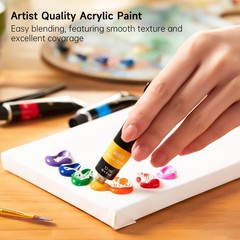Acrylic Paint Set, 16 x12ml Tubes Artist Quality Non Toxic Rich Pigments Colors