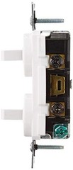 15 Amp 120 277 Volt Duplex 3-Way AC Toggle Switch White Side Wire