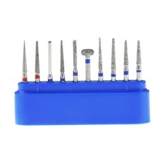 17 Type AZDENT Dental Diamond Burs Polishing Drills Kit for High Speed Handpiece