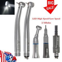 NSK Style Dental High/Low Speed Handpiece Kit E-generator LED Turbine 2/4 Holes