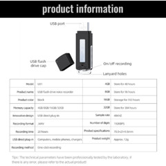 BUG USB Voice Recorder Activated Digital Mini Audio Listening Device Dictaphone