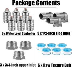 JUXILPP 6pcs 304 Stainless Steel Automatic Float Valve 1/2″ and 3/4″ Connecti…