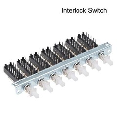 Interlock Push Button Switch Piano Type 4PDT 12 Pin 7 Row