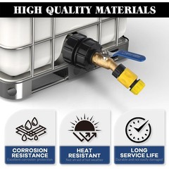 IBC Tote Hose Adapter 275-330 Gallon Water Tank High Flow Valve