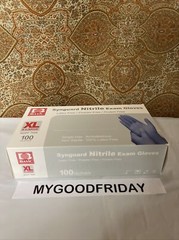 Basic 100 Blue Synguard Nitrile Exam Gloves X-Large Latex-Free ASTM Medical Grad