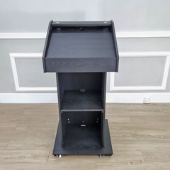 23x22x48″ Black Wood Deluxe Podium Embassy Church Puplit Lectern Hostess Desk