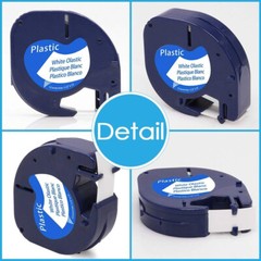 5PK Compatible Dymo LetraTag Refill 91331 Plastic White Label Tape 12mm LT-100H