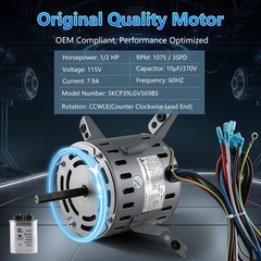 5KCP39LGV569BS Blower Fan Motor 1/2 HP 115V 60Hz 1075RPM 3-Speed 7.9A GE Bryant