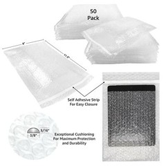 UBMOVE Bubble Pouches – 8″ x 11.5″ Pack of 50 Self-Sealing Envelopes