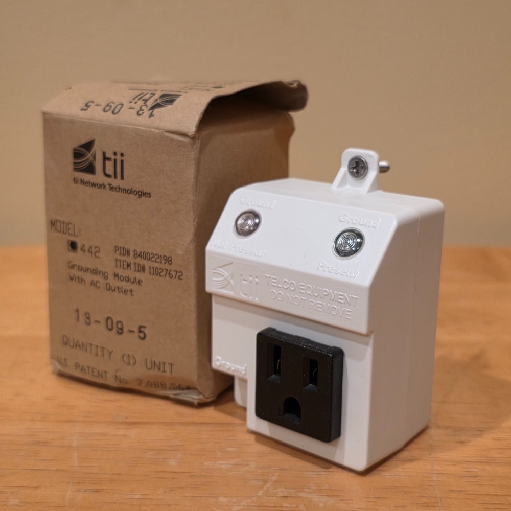 Tii Network Technologies 442 Grounding Module w/ AC Outlet – New Open Box