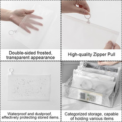 10 Pcs Waterproof Zipper Pouches, Matte Organizing Storage 9X5.5 In, Plastic Bag