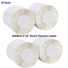 20 Rolls 450/Roll 4×6 Direct Thermal Labels For Zebra Eltron 2844 Free Shipping