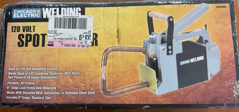 Chicago Electric 120V Portable Spot Welder 61205, 2x 20 Gauge Capacity
