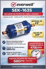 LIQUID LINE FILTER DRIER FOR CFC/HCF/HFC INLET 3/8″,OUTLET 3/8″ ODF, MWP:680PSI
