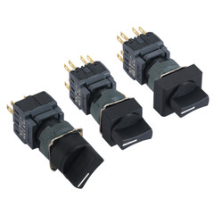 16mm IP40 2/3 Position Selector switch Maintain/Return Round Plastic Knob Switch