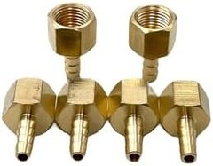 6 Pcs 1/8″ NPT Female x 1/8″ Barb Brass Hose to Pipe Adapter,1/8″ FNPT to Barb H