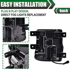 Bright LED Fog Lights Bumper Lamps+Switch For 2016-2018 Chevy Silverado 1500