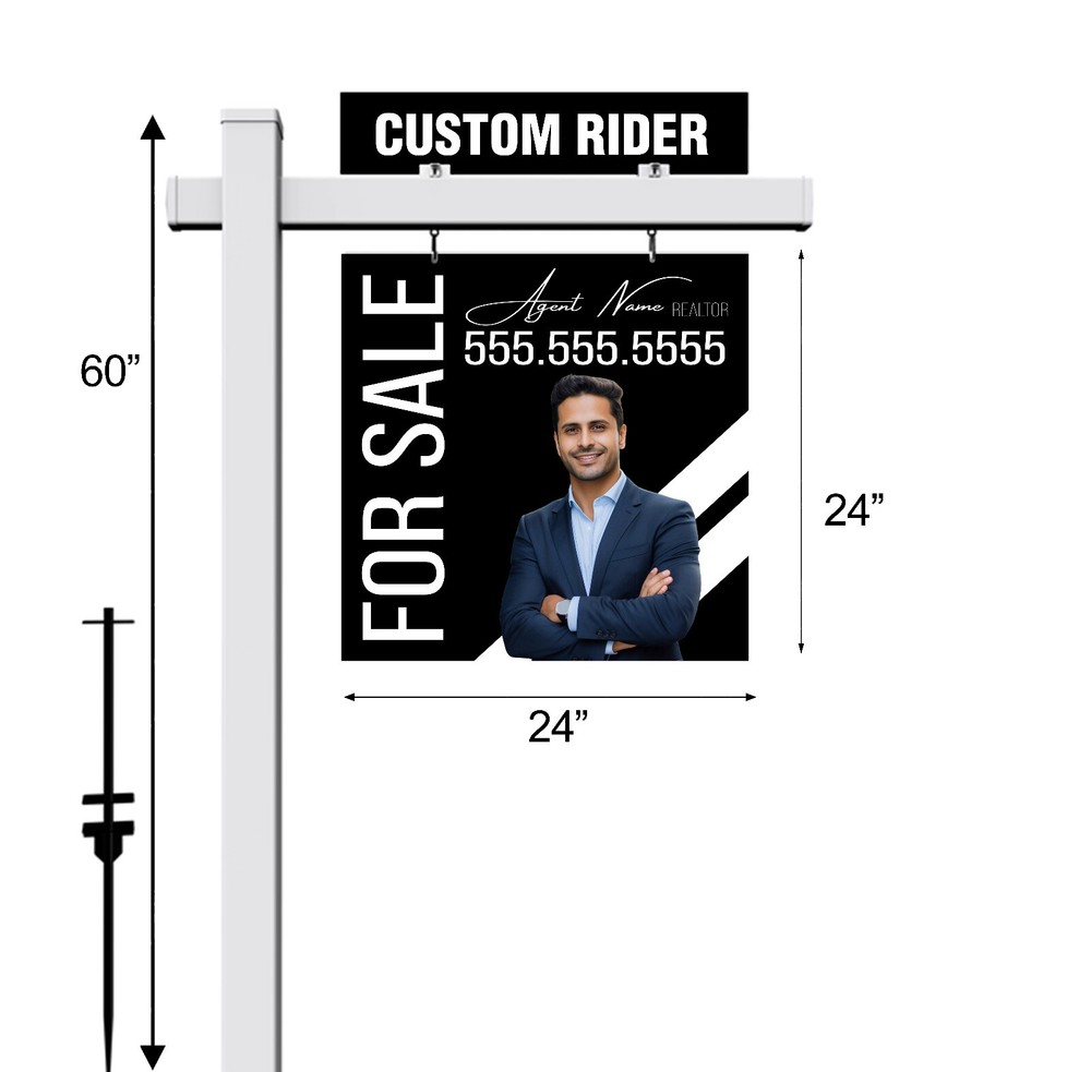 Real Estate Sign, Vinyl PVC Real Estate Sign Post White 5′ , exp For Sale Sign