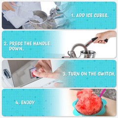 Snow Cone Machine Shaved Ice, 500LB/H Commercial Ice Crusher Shaved Ice Machi…