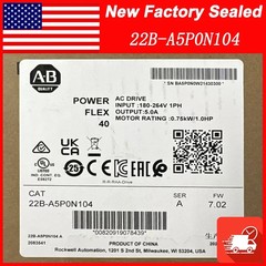 NEW Factory Sealed AB 22B-A5P0N104 PowerFlex 40- 0.75 kW (1 HP) AC Drive