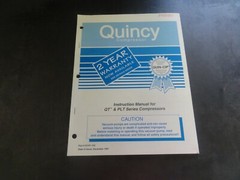 Quincy QT and PLT Series Compressors Instruction Manual 50161-102