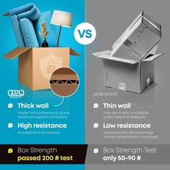 Medium Moving & Shipping Boxes 18 X 12 X 8 Inches – Extra Strength 200 Lb Vs