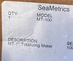 SeaMetrics M-Series Pulse Meter MT-1″ Totalizing Meter, MT-100