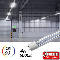 25 PACK LED G13 4FT 4 Foot T8 Tube Light Bulbs 18W 6500K Clear LENS Fluorescent