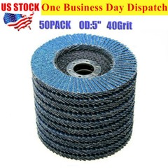 50PCS 5″ X 7/8″ PREMIUM ZIRCONIA FLAP DISCS SANDING GRINDING WHEELS 40 GRIT