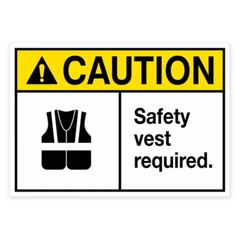 Safety Vest Required Decal Door Window Wall Sticker PPE Required Sticker