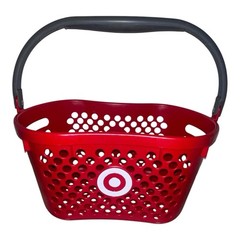Target Full Size Basket Gray Handle Red Bullseye Logo Shopping Storage 18×11