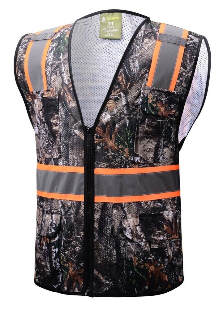 Camouflage Tree Two Tones Safety Vest ,With Multi-Pocket Tool