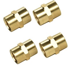 4Pack 1/4″ x 1/4″ NPT Coupler, Brass Female Pipe Fitting 1/4″ x 1/4″ NPT Female