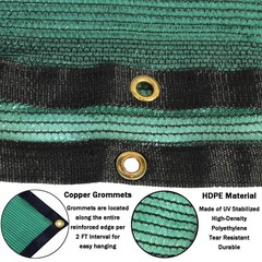 70% Green Shade Cloth with Grommets, 20 FT X 10 FT Heavy Duty HDPE Shade Cove…