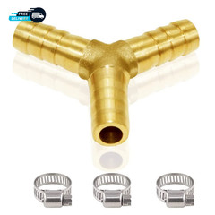 3/8″ Hose Barb Y Shaped 3 Way Union Fitting Intersection/Split Brass.
