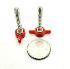 10-24 Thumb Screw T Bolts Red Butterfly Clamping Tee Wing Plastic Knob #10 SS