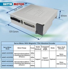400W 600W 750W 1KW AC Servo Motor Kit 220V + Magnetic Encoder Drive Controller