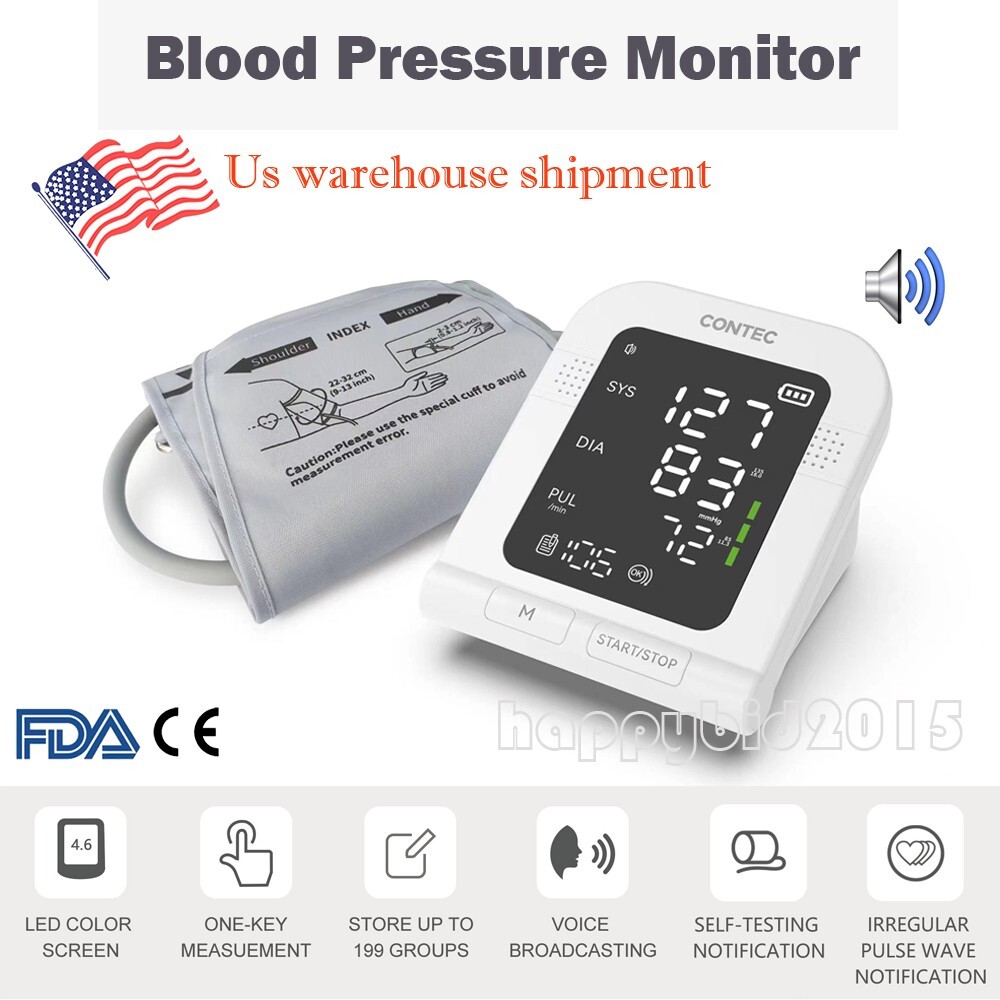 Full Automatic LCD Digital Upper Arm Blood Pressure Monitor with voice USA ship