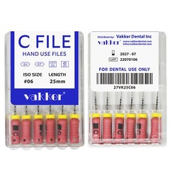 Vakker Dental Rotary Endo Files Stainless Steel C Files Root Canal 21/25mm