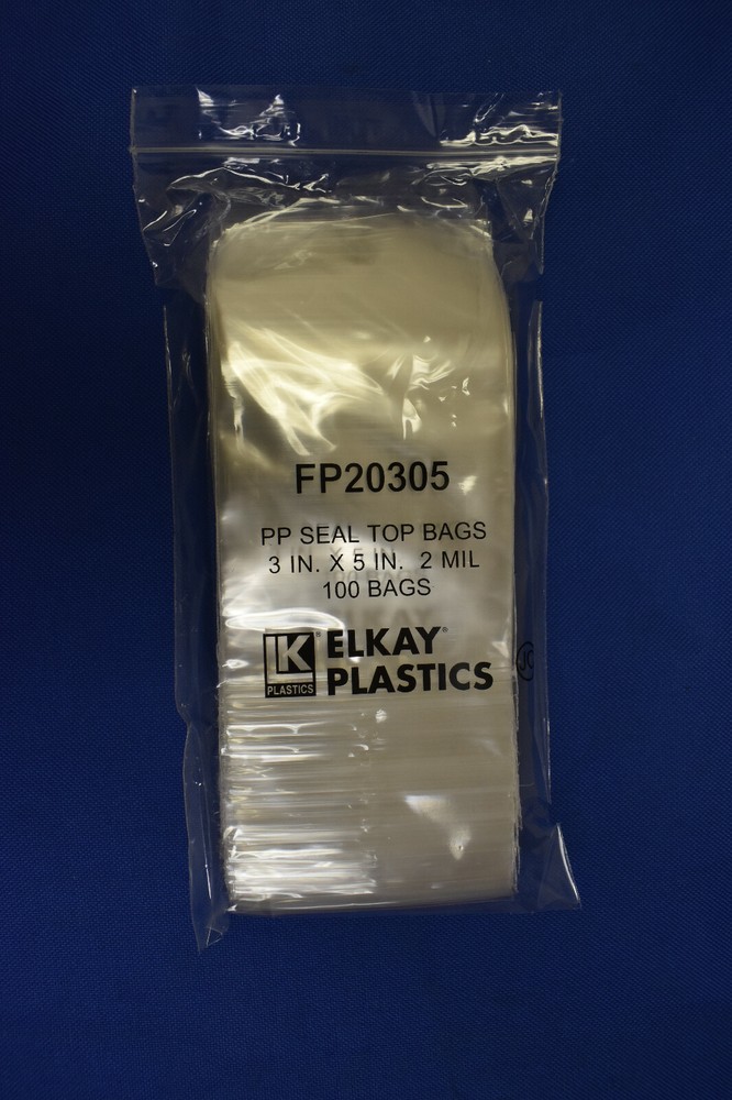 Elkay Plastics Cello Reclosable Polypropylene Ziplock Top Hang Hole Bags 2Mil