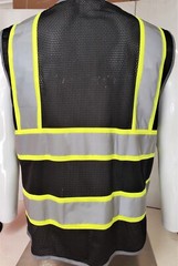 Hi Visibility Reflective Black Safety Vest (Small to 2XL)