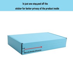 Blue Hard Corrugated Cardboard Gift Shipping Packaging Box 10.5×6.3×2 Inch