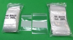 200 Bags 2mil White Block 2 sizes 2×3 & 3×4 Small Size Baggies Reclosable 2 Mil