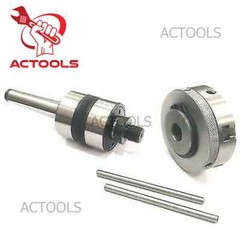 Revolving Centre MT3 shank with 50mm 3 Jaw Chuck mounting for Lathe’s Tailstock