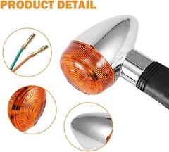 Turn Signals 2pcs Chrome Bullet Front Rear Lights for Motorcycle St Size: 2pcs