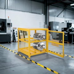 Horizontal Cylinder Storage Cabinet, 4 Cylinder Capacity w/Anti-Slip Guardrails