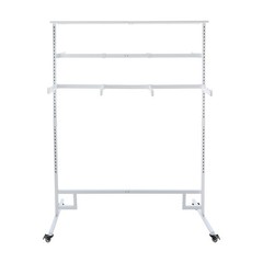 Clothing Display Rack Floor Standing Garment Rack 8 Arms Clothing Rack White