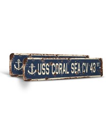 USS CORAL SEA CV 43 Vintage Style Street Sign us navy ship veteran sailor gift