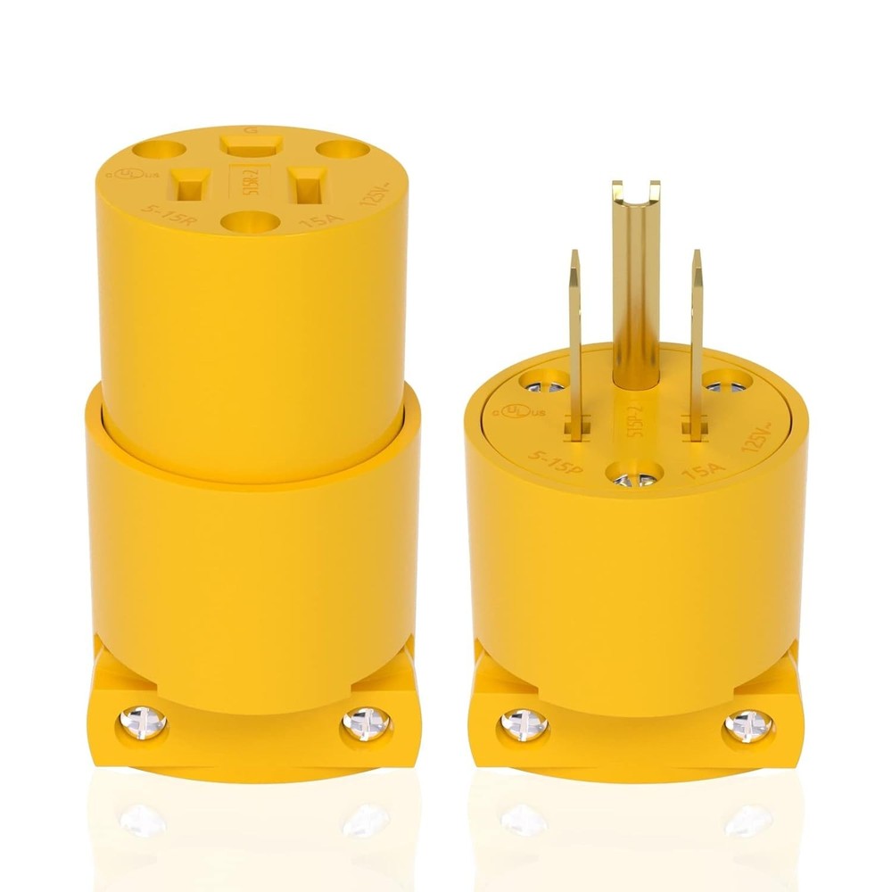 Extension Cord Ends Male and Female,Electrical Replacement Plug & Connector Set